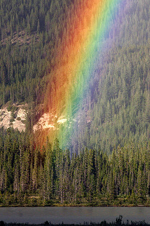This photo shows the place where the rainbow r...