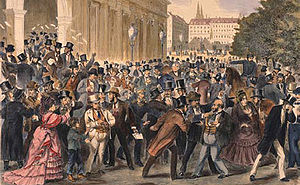 Black Friday at May 9th 1873 at the Vienna sto...