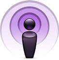 The logo used by Apple to represent Podcasting