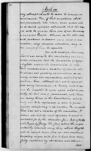 George Washington's 1788 letter to the Marquis...