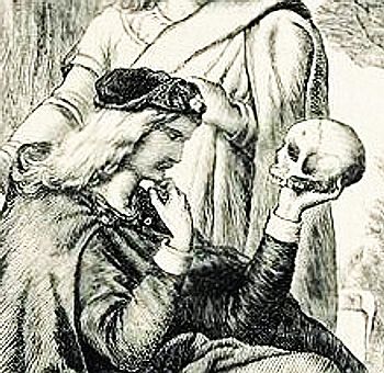 Hamlet with Yorick's skull
